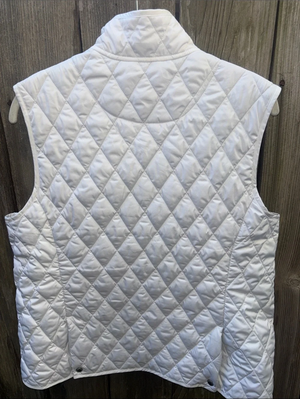 Lands' End Women's White Sporty Quilted Vest Size Medium